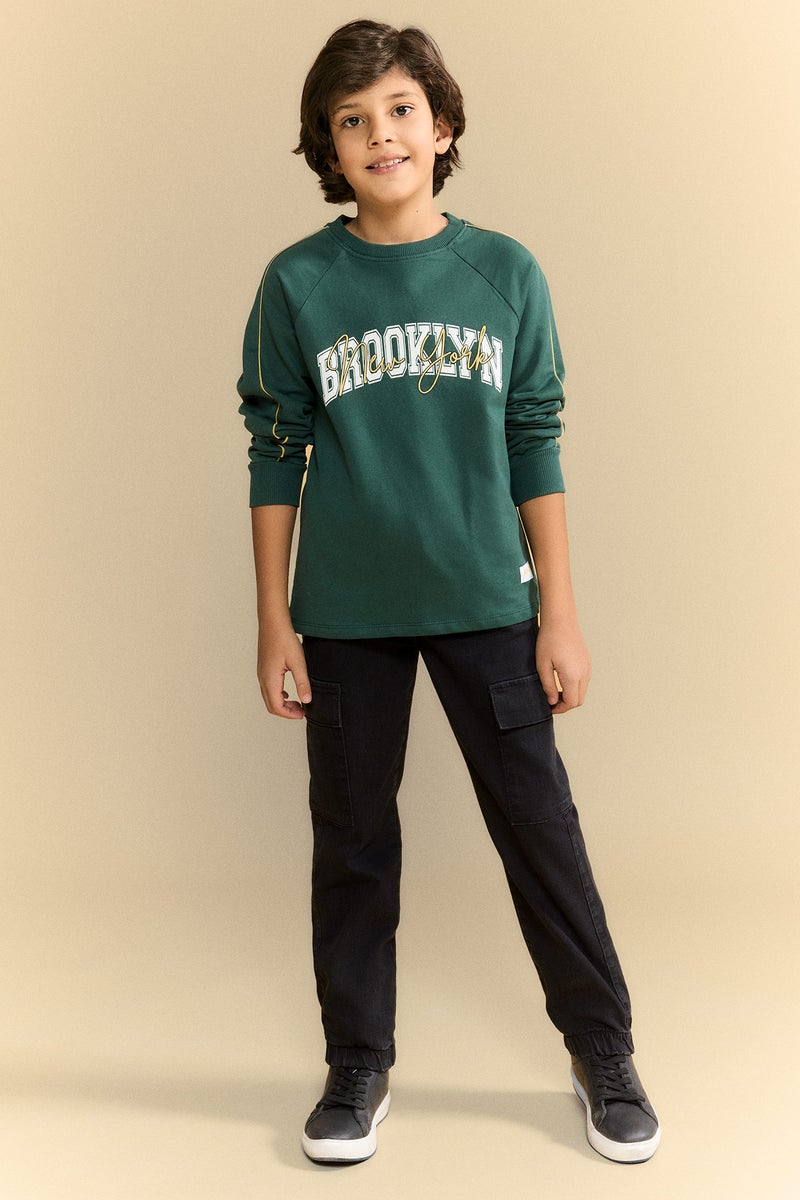 ديفاكتو تيشيرت اولادي كم طويل قماش خفيف اوفر سايز - Image 2